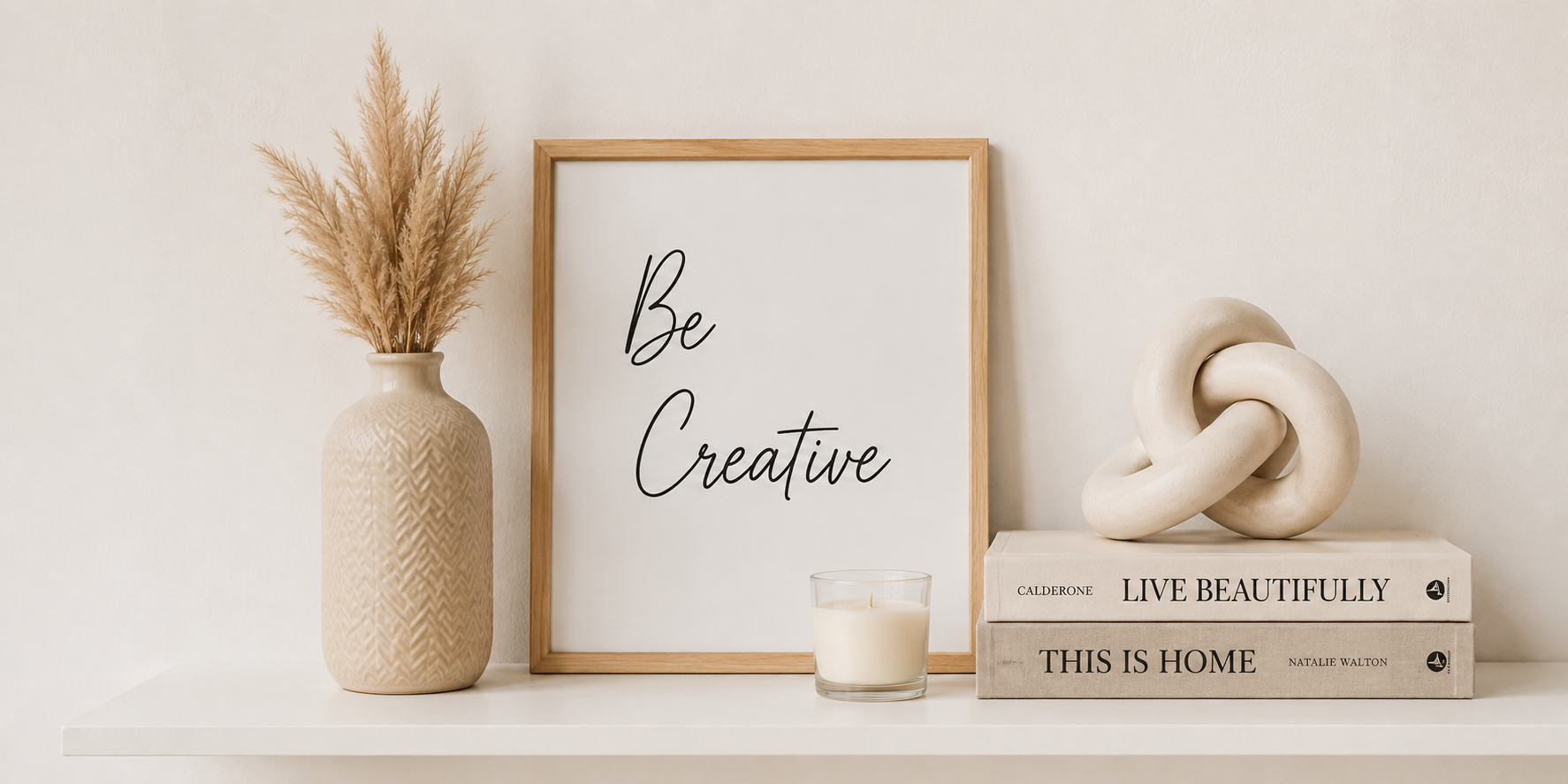 Curated Spaces styled shelf